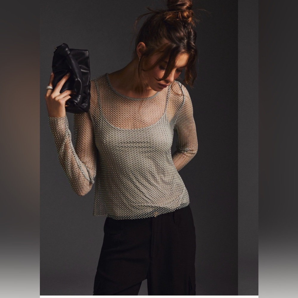 ▪️NWT Sunday in Brooklyn Mesh Sparkle Top Sz XL